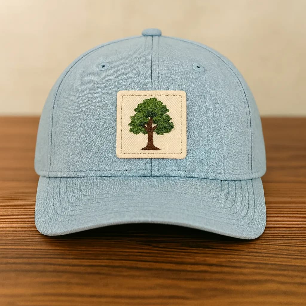 Close-up of cotton badge